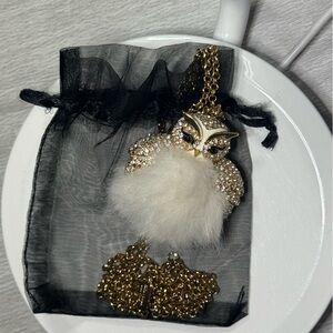 Kate Spade Star Bright Owl Pendant Necklace Gold White